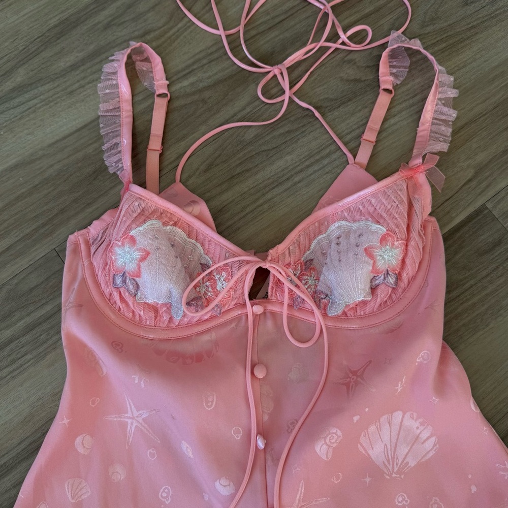 For Love And Lemons Pink Satin Chemise - Picture 3 of 6